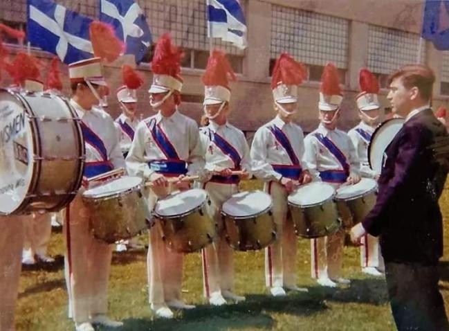 Queensmen drumlie with founder director Lou Rigani